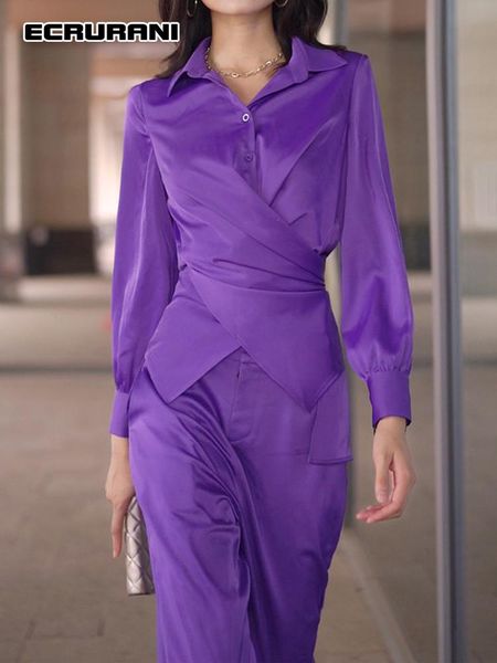 women's two piece pants ecrurani elegant purple set for female lapel long sleeve lace up coat high waist slim 2021 trouser suits, White
women's two piece pants ecrurani elegant purple set for female lapel long sleeve lace up coat high waist slim 2021 trouser suits, White
