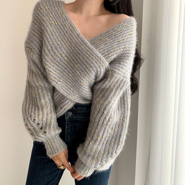 fashion knits v neck designed twisted pullover overs shoulder over sized women sweater soft autumn winter, White
fashion knits v neck designed twisted pullover overs shoulder over sized women sweater soft autumn winter, White
