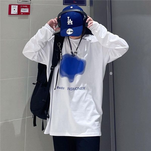 men's t-shirts hip hop korea harajuku blue printing long sleeve vintag t-shirt graphic tee aesthetic clothes urban emo y2k, White;black
men's t-shirts hip hop korea harajuku blue printing long sleeve vintag t-shirt graphic tee aesthetic clothes urban emo y2k, White;black