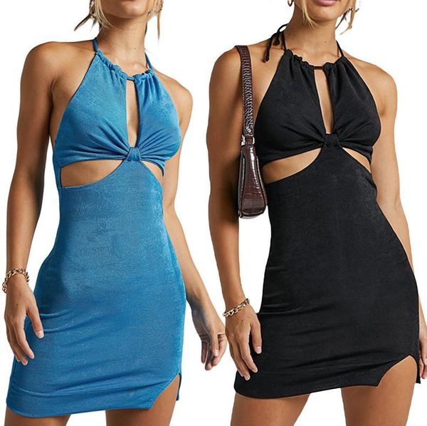 casual dresses summer women fashion halter neck backless dress sleeveless hollow out, Black;gray
casual dresses summer women fashion halter neck backless dress sleeveless hollow out, Black;gray