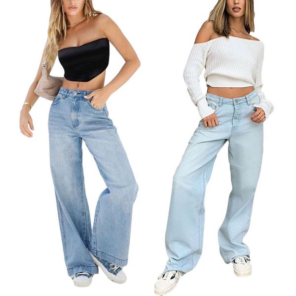 women's jeans autumn female trousers cozy breathable retro loose all-match korean trendy streetwear students wide leg pants /f, Blue
women's jeans autumn female trousers cozy breathable retro loose all-match korean trendy streetwear students wide leg pants /f, Blue