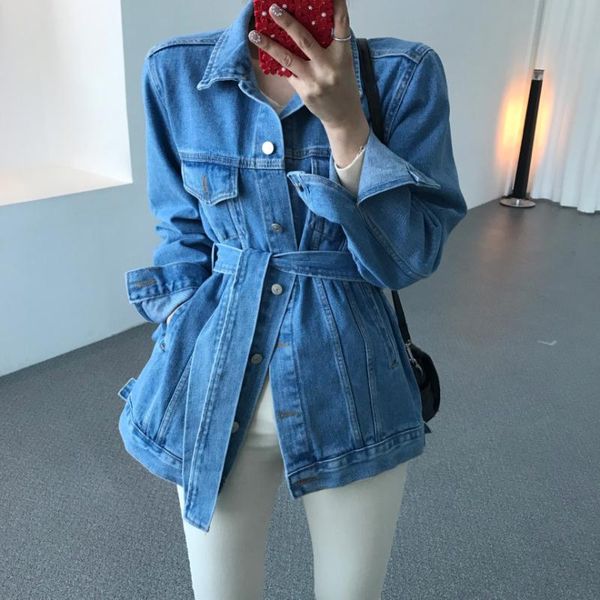 women's jackets 2021 autumn korean casual blue denim coats women long sleeve turn-down collar sashes loose fashion solid outwear, Black;brown
women's jackets 2021 autumn korean casual blue denim coats women long sleeve turn-down collar sashes loose fashion solid outwear, Black;brown