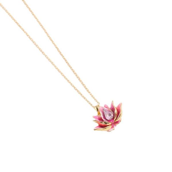 chains european and american hand-painted glaze pastoral style flower diamond lotus pendant female necklace, Silver
chains european and american hand-painted glaze pastoral style flower diamond lotus pendant female necklace, Silver