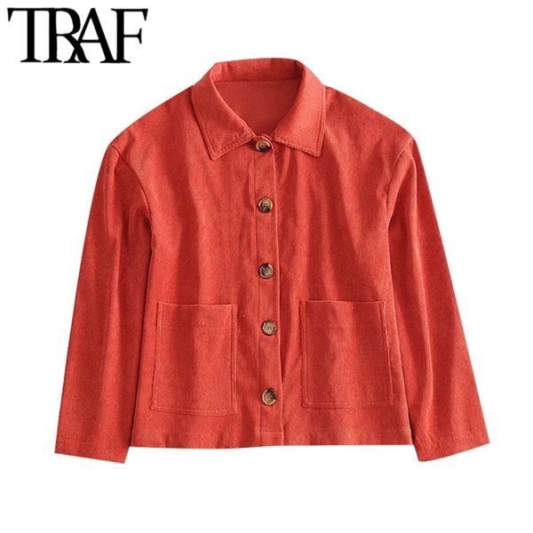 women fashion with pockets loose corduroy jacket coat vintage long sleeve button-up female outerwear chic 210507, Black;brown
women fashion with pockets loose corduroy jacket coat vintage long sleeve button-up female outerwear chic 210507, Black;brown