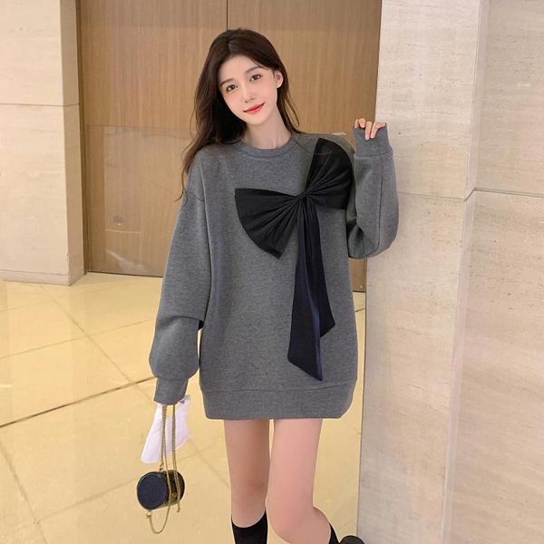 women's hoodies & sweatshirts bow long-sleeved female sweatshirt gray red oversize loose, Black
women's hoodies & sweatshirts bow long-sleeved female sweatshirt gray red oversize loose, Black