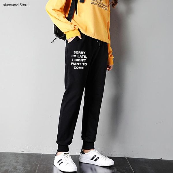 women's pants & capris sorry i' late i didn't want to come print women sweatpants casual funny sportswear long pant for lady, Black;white
women's pants & capris sorry i' late i didn't want to come print women sweatpants casual funny sportswear long pant for lady, Black;white