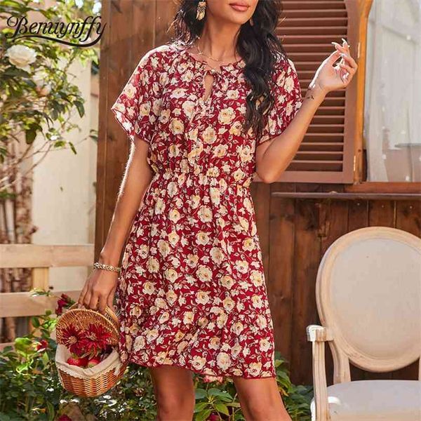 tie neck floral print ruffle hem dresses women summer short sleeve holiday high waist female casual mini beach dress 210510, Black;gray
tie neck floral print ruffle hem dresses women summer short sleeve holiday high waist female casual mini beach dress 210510, Black;gray