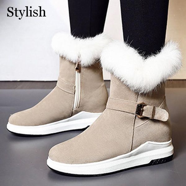 boots snow women plush mid-calf boot solid women's shoes platform flats plus size thick warm shoe buckle slip-on winter, Black
boots snow women plush mid-calf boot solid women's shoes platform flats plus size thick warm shoe buckle slip-on winter, Black