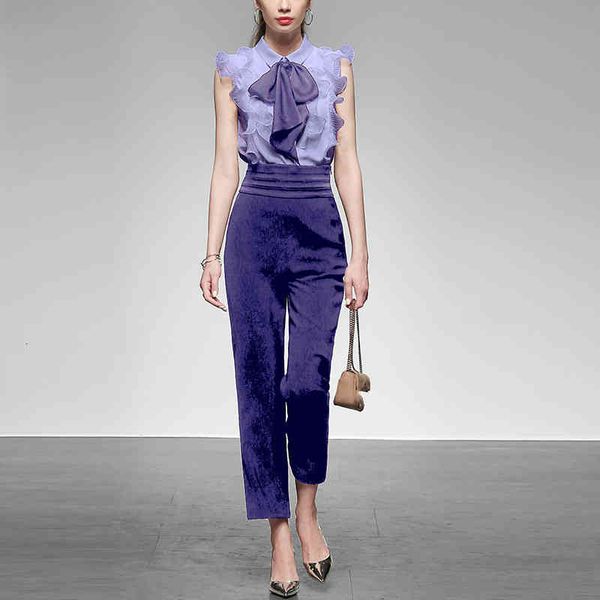 women's two piece pants new summer clothes purple fashion two-piece ruffled sleeveless bow lace-up shirt + flare set guw4, White
women's two piece pants new summer clothes purple fashion two-piece ruffled sleeveless bow lace-up shirt + flare set guw4, White
