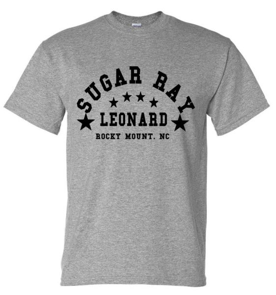 sugar ray leonard boxing training gym t-shirt, White;black 
sugar ray leonard boxing training gym t-shirt, White;black