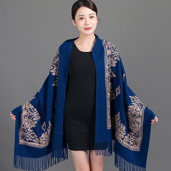 scarves winter ethnic style women scarf thick cashmere pashmina ladies all-match warm travel shawl female bufanda mujer, Blue;gray
scarves winter ethnic style women scarf thick cashmere pashmina ladies all-match warm travel shawl female bufanda mujer, Blue;gray