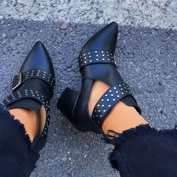 boots shoes women autumn winter high heels pointed rivet buckle strap punk ankle black red white botas
boots shoes women autumn winter high heels pointed rivet buckle strap punk ankle black red white botas