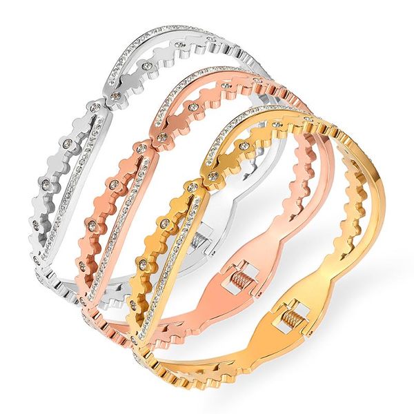 bangle 2021 model zirconia crystals bracelets & bangles women jewelry stainless steel sliver gold fashion pulseiras, Black
bangle 2021 model zirconia crystals bracelets & bangles women jewelry stainless steel sliver gold fashion pulseiras, Black