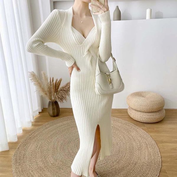 casual dresses womens split dress sweater v-neck fall winter high waist elegant slim knitted woman party night robe femme vestido, Black;gray
casual dresses womens split dress sweater v-neck fall winter high waist elegant slim knitted woman party night robe femme vestido, Black;gray
