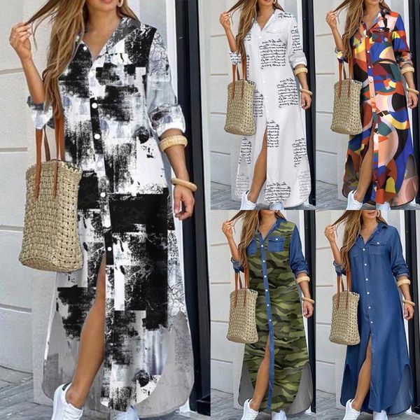 casual dresses women long sleeve shirt dress autumn printed ol laides loose party maxi vestido, Black;gray
casual dresses women long sleeve shirt dress autumn printed ol laides loose party maxi vestido, Black;gray