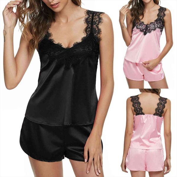 lingerie pajama set women sleepwear satin silk lace summer suits with shorts nightdwear homesuit pyjamas femme underwear, Black;red
lingerie pajama set women sleepwear satin silk lace summer suits with shorts nightdwear homesuit pyjamas femme underwear, Black;red