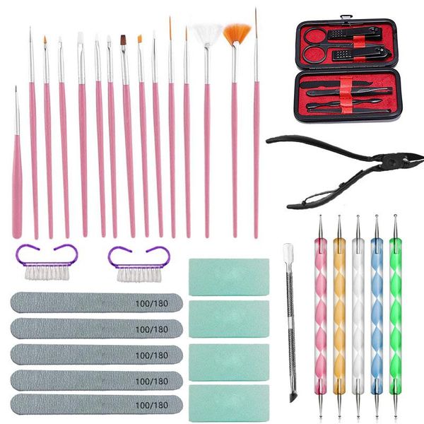 nail art kits brush set tools file crimper pusher pedicure clipper kit grinding strip for manicure painting nippers
nail art kits brush set tools file crimper pusher pedicure clipper kit grinding strip for manicure painting nippers