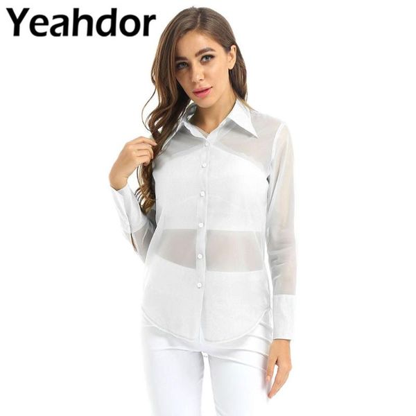 women's blouses & shirts womens fashion sheer chiffon long shirt semi-transparent turn-down collar button down sleeves solid color cove, White
women's blouses & shirts womens fashion sheer chiffon long shirt semi-transparent turn-down collar button down sleeves solid color cove, White