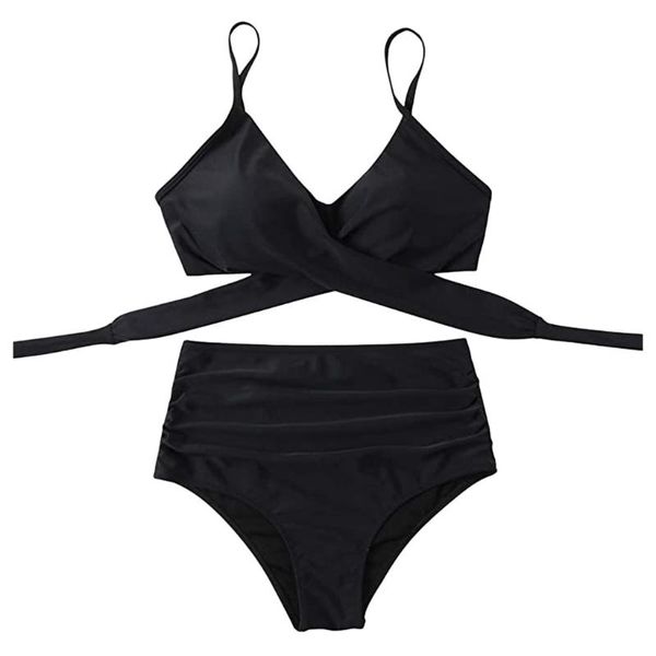 women's swimwear women soild print bikini set push up bathing high waist swimsuit swimming shorts woman 2021, White;black
women's swimwear women soild print bikini set push up bathing high waist swimsuit swimming shorts woman 2021, White;black