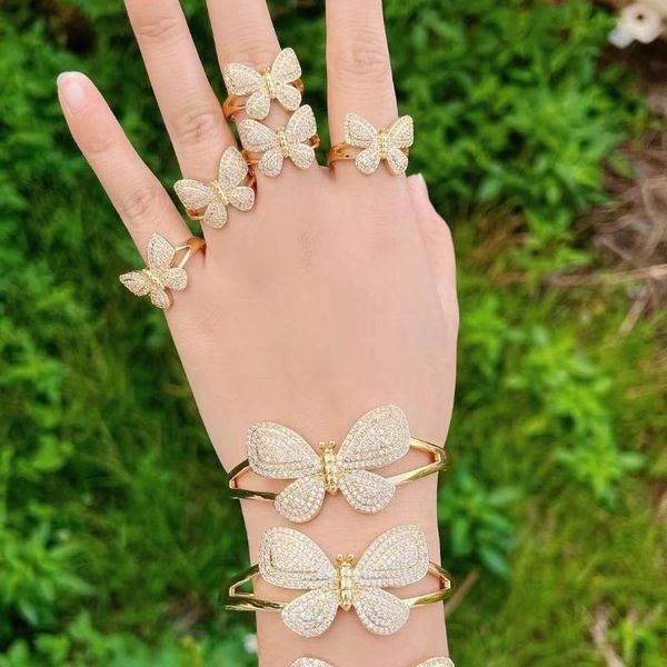 link, chain 3pcs luxury cz micro pave butterfly design gold plated bangle jewelry fashion women party gift, Black
link, chain 3pcs luxury cz micro pave butterfly design gold plated bangle jewelry fashion women party gift, Black