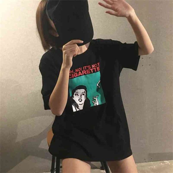 korean style character printed letter all match loose oversize basic short sleeve female t-shirts 210426, White
korean style character printed letter all match loose oversize basic short sleeve female t-shirts 210426, White