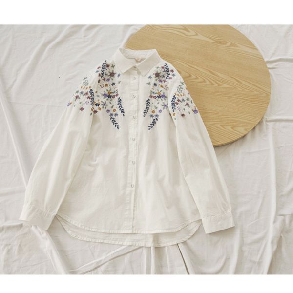 women's blouses & shirts lamtrip colorful thread surface embroidery cotton long sleeve shirt blouse 2021 spring g4zn, White
women's blouses & shirts lamtrip colorful thread surface embroidery cotton long sleeve shirt blouse 2021 spring g4zn, White