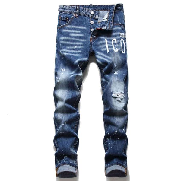 jeans summer paint splashing men's slim letter print stretch d2 blue tight long pants
jeans summer paint splashing men's slim letter print stretch d2 blue tight long pants