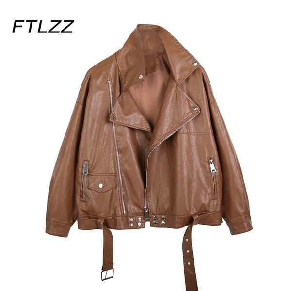 women oversize faux leather jacket spring autumn turn down collar streetwear loose coat woman biker moto outwear 210602, Black
women oversize faux leather jacket spring autumn turn down collar streetwear loose coat woman biker moto outwear 210602, Black