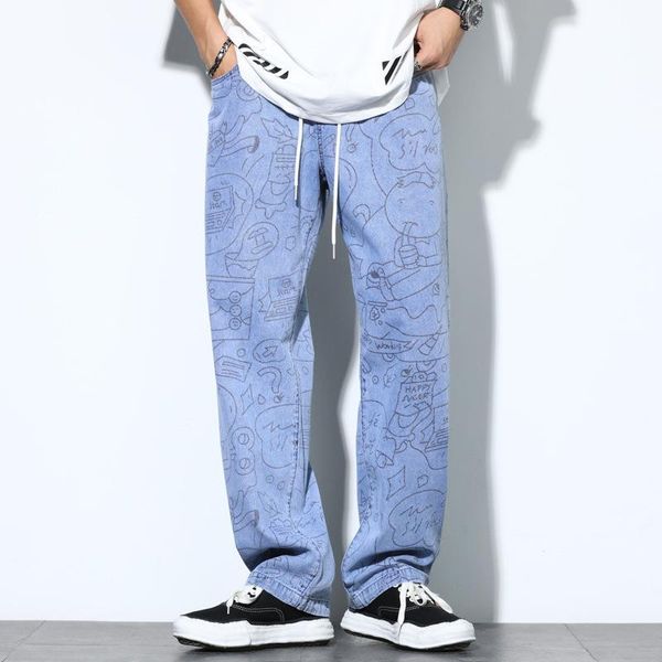 men's jeans ins fashion wide leg graffiti loose fit light blue pants youth streetwear drawstring elastic waist hip hop trousers
men's jeans ins fashion wide leg graffiti loose fit light blue pants youth streetwear drawstring elastic waist hip hop trousers