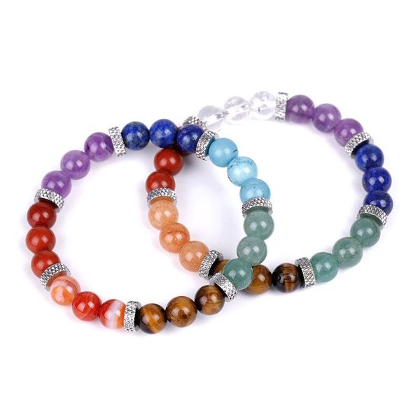 beaded, strands healing 7 chakra bracelets stainless steel beads rainbow natural stone crystal bracelet for women balance meditation pulsera, Black
beaded, strands healing 7 chakra bracelets stainless steel beads rainbow natural stone crystal bracelet for women balance meditation pulsera, Black