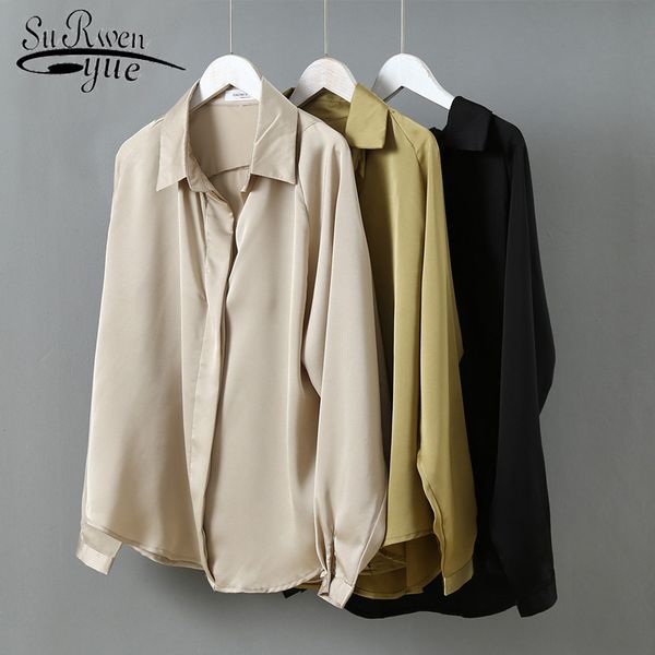 fashion long sleeve solid turn-down collar button women and blouses autumn korean style silk shirt 6649 50 210521, White
fashion long sleeve solid turn-down collar button women and blouses autumn korean style silk shirt 6649 50 210521, White