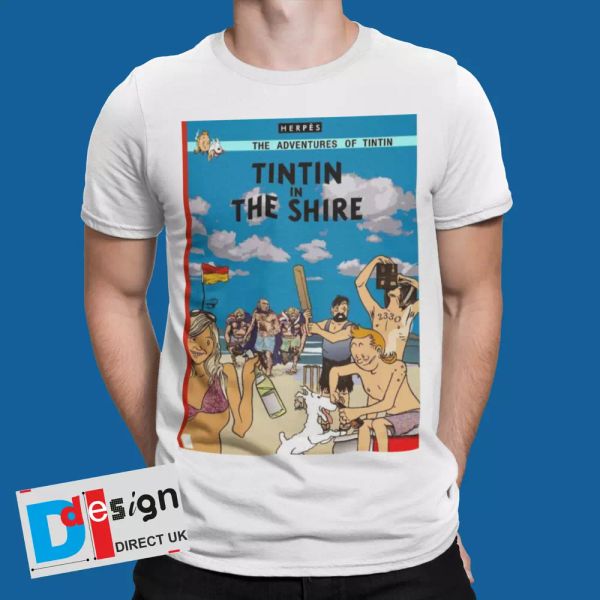 tintin t-shirt the shire retro funny cool cartoon comic tee england yobs drink, White;black
tintin t-shirt the shire retro funny cool cartoon comic tee england yobs drink, White;black