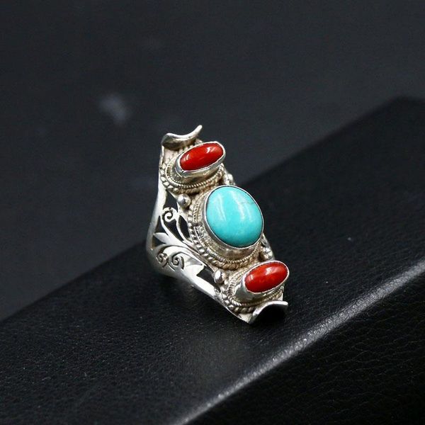 cluster rings ethnic style jewelry handmade turquoise ring men and women open personality retro accessories, Golden;silver
cluster rings ethnic style jewelry handmade turquoise ring men and women open personality retro accessories, Golden;silver