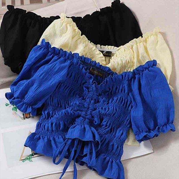 blusas mujer de moda off shoulder chiffon blouse slim crop women korean fashion drawstring shirts femme, White
blusas mujer de moda off shoulder chiffon blouse slim crop women korean fashion drawstring shirts femme, White