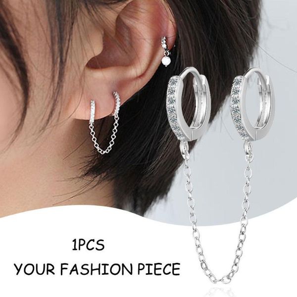 hoop & huggie fashion crystal 2 hole double piercing tassel chain jewelry earring women gift small multicolor x5z5, Golden;silver
hoop & huggie fashion crystal 2 hole double piercing tassel chain jewelry earring women gift small multicolor x5z5, Golden;silver