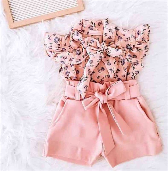 children kids girl clothes 2 pieces set summer girls floral printed blouse high waist shorts outfit costume, White
children kids girl clothes 2 pieces set summer girls floral printed blouse high waist shorts outfit costume, White
