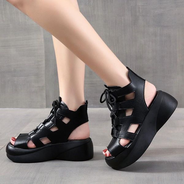 dress shoes 2021 for woman flat platform sandals women soft leather casual open toe gladiator wedges female ladies shoe, Black
dress shoes 2021 for woman flat platform sandals women soft leather casual open toe gladiator wedges female ladies shoe, Black