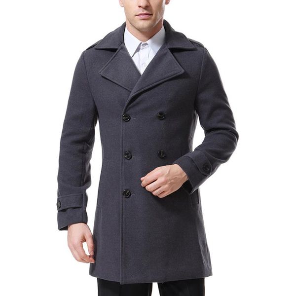 men's wool & blends brand menswear 2021 autumn winter woolen coat/double breasted blended windbreaker / large man long coat, Black
men's wool & blends brand menswear 2021 autumn winter woolen coat/double breasted blended windbreaker / large man long coat, Black