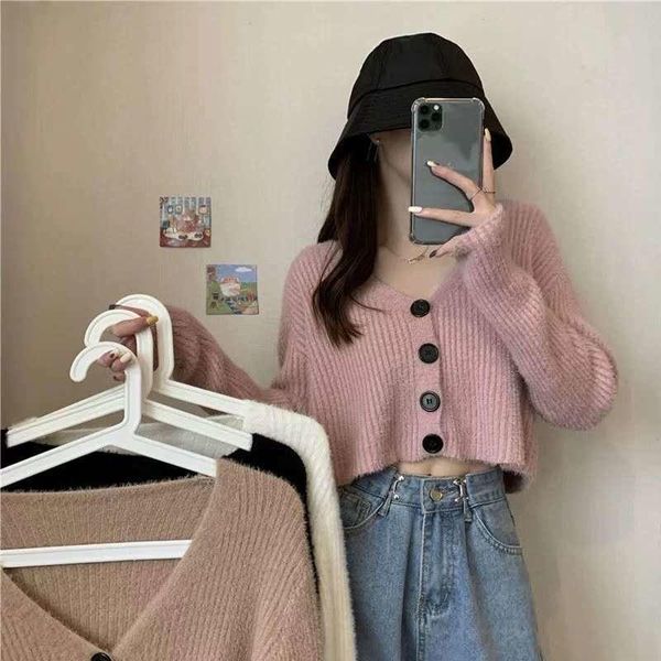 women's knits & tees cmaz autumn and winter imitation mink cardigan loose sweater long sleeve, White
women's knits & tees cmaz autumn and winter imitation mink cardigan loose sweater long sleeve, White