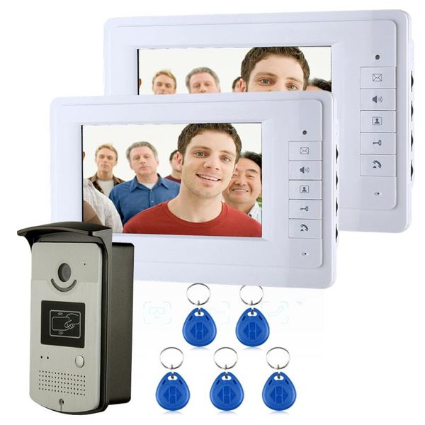 7'' wired color video door phone intercom system doorbell kit ir 1 outdoor camera +2 monitors 819meid12 phones
7'' wired color video door phone intercom system doorbell kit ir 1 outdoor camera +2 monitors 819meid12 phones