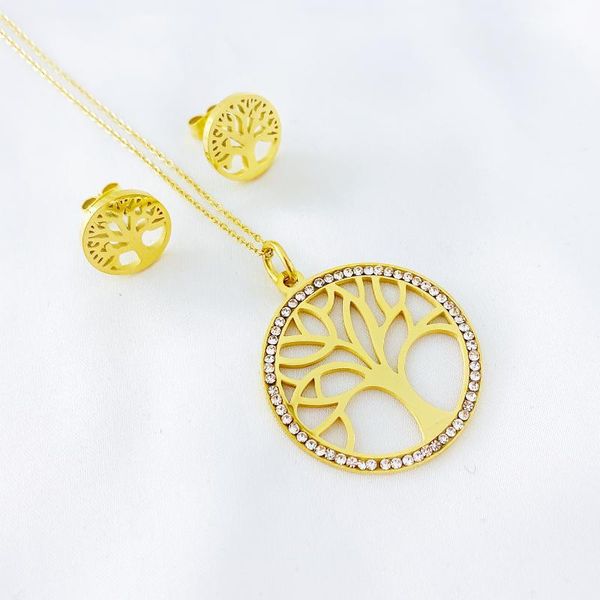 earrings & necklace 2021 tree of life stainless steel crystal rhinestone necklaces for women valentine's day wedding gifts, Silver
earrings & necklace 2021 tree of life stainless steel crystal rhinestone necklaces for women valentine's day wedding gifts, Silver