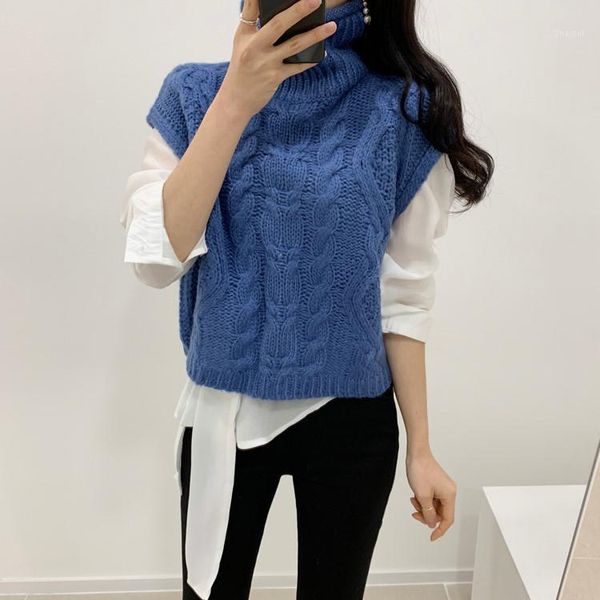 women's sweaters autumn winter turtleneck sleeveless sweater vest women fashion twist pattern short pullover waistcoat casual loose kni, White;black
women's sweaters autumn winter turtleneck sleeveless sweater vest women fashion twist pattern short pullover waistcoat casual loose kni, White;black