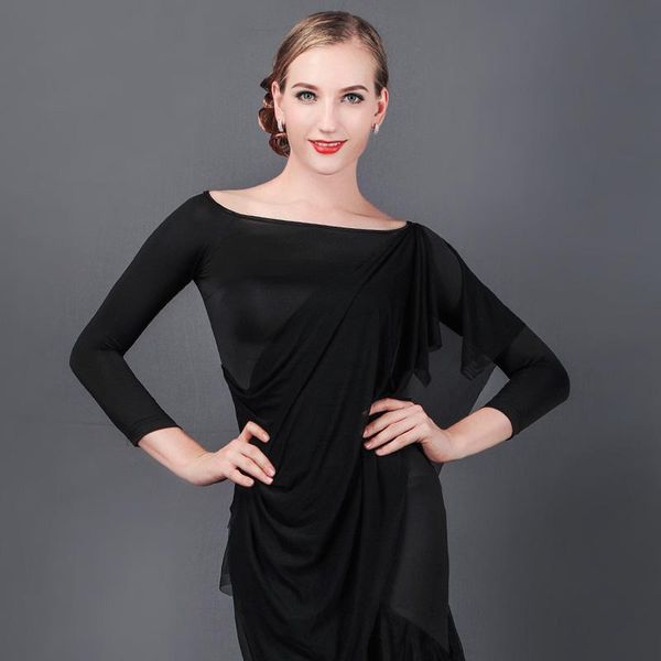 stage wear mesh ballroom dance women costume tango dancewear latin practice blouse designer clothes modern dancing outfit dl8077, Black;red
stage wear mesh ballroom dance women costume tango dancewear latin practice blouse designer clothes modern dancing outfit dl8077, Black;red