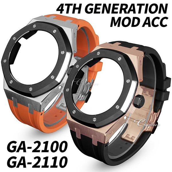 watch bands fourth generation modification accessories ga2100 ga-2100 2110 316 stainless steel case fluororubber strap metal bezel, Black;brown
watch bands fourth generation modification accessories ga2100 ga-2100 2110 316 stainless steel case fluororubber strap metal bezel, Black;brown