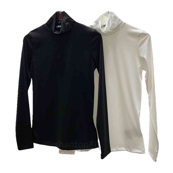 21ss women blouses tees prad shirts high necks long sleeves sweatshirt for lady slim style with budge neck yoga shirt thin material tees s-, White
21ss women blouses tees prad shirts high necks long sleeves sweatshirt for lady slim style with budge neck yoga shirt thin material tees s-, White