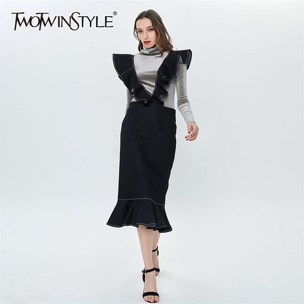 elegant patchwork ruffle skirt for women high waist casual solid skirts female fashion clothing spring 210521, Black
elegant patchwork ruffle skirt for women high waist casual solid skirts female fashion clothing spring 210521, Black