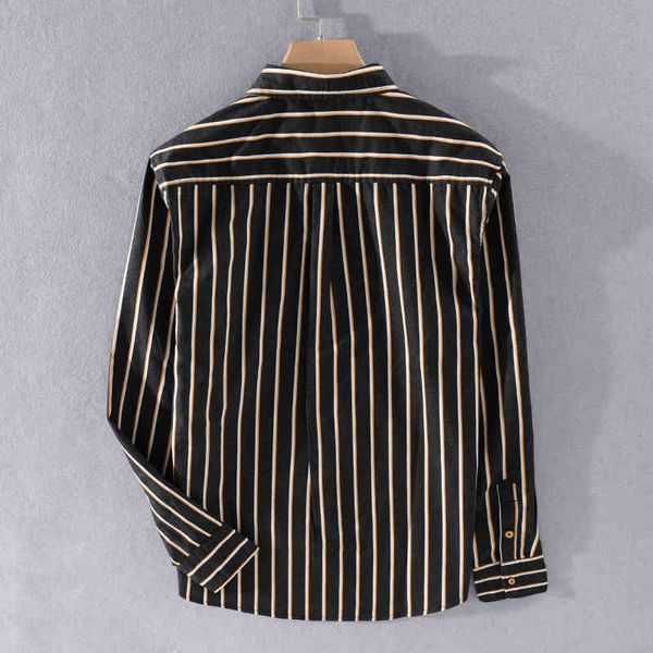 2021 apricot black stripe long-sleeved autumn shirt brand fashion for men trendy casual shirts male comfortable chemise jrem, White
2021 apricot black stripe long-sleeved autumn shirt brand fashion for men trendy casual shirts male comfortable chemise jrem, White
