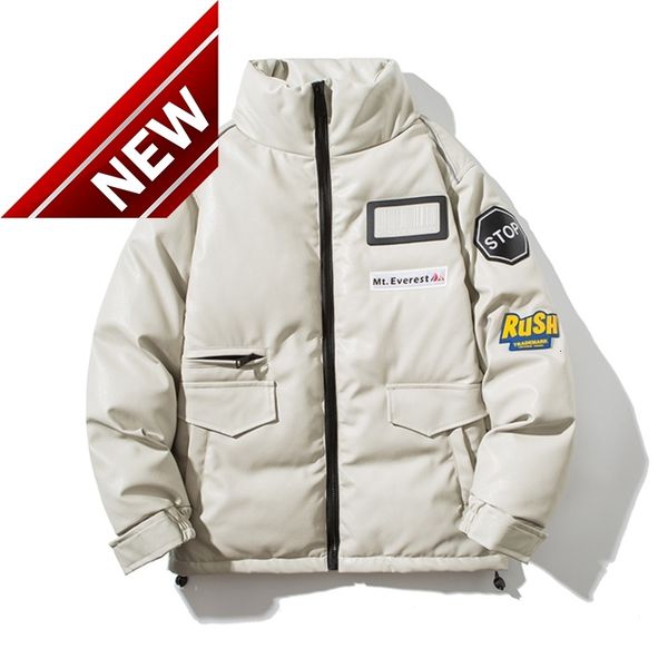 white men's duck down jacket hip hop thick winter parka overcoat men windbreaker outwear motorcycle leather coat for male, Black
white men's duck down jacket hip hop thick winter parka overcoat men windbreaker outwear motorcycle leather coat for male, Black
