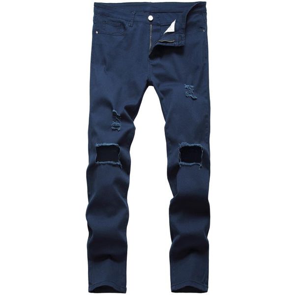 solid color hole jeans men high street skinny washed ripped full length casual denim pants male streetwear 2021 spring summer men's, Blue
solid color hole jeans men high street skinny washed ripped full length casual denim pants male streetwear 2021 spring summer men's, Blue