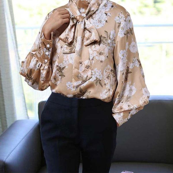 women elegant ol satin blouses celmia fashion casual lantern sleeve bow tie shirts vintage flower print loose office blusas women's &, White
women elegant ol satin blouses celmia fashion casual lantern sleeve bow tie shirts vintage flower print loose office blusas women's &, White